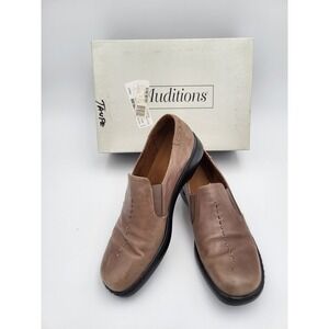 Auditions Melody Women's 11 N Taupe Leather Twn Shoes Slip On Comfort